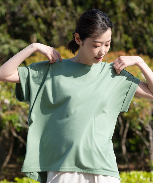 fort point(フォーポイント)の「【FORT POINT/フォートポイント】ラウンドヘムTシャツ(Tシャツ/カットソー・レディース・ブラック/ピンク系その他/オレンジ系その他/グレー/ホワイト/チャコールグレー/ダークベージュ/ミント/サックスブルー・MEDIUM/LARGE)」の17枚目の写真