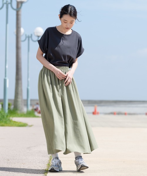 fort point(フォーポイント)の「【FORT POINT/フォートポイント】ラウンドヘムTシャツ(Tシャツ/カットソー・レディース・ブラック/ピンク系その他/オレンジ系その他/グレー/ホワイト/チャコールグレー/ダークベージュ/ミント/サックスブルー・MEDIUM/LARGE)」の11枚目の写真