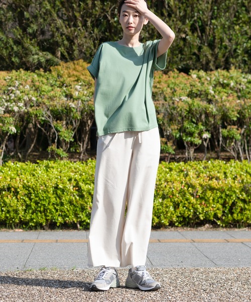 fort point(フォーポイント)の「【FORT POINT/フォートポイント】ラウンドヘムTシャツ(Tシャツ/カットソー・レディース・ブラック/ピンク系その他/オレンジ系その他/グレー/ホワイト/チャコールグレー/ダークベージュ/ミント/サックスブルー・MEDIUM/LARGE)」の13枚目の写真