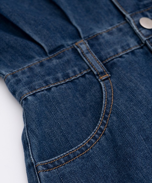 aimoha（アイモハ）の「デニムワンピース (SS)（ワンピース・レディース・ブルー/インディゴブルー・MEDIUM/SMALL）」の10枚目の写真