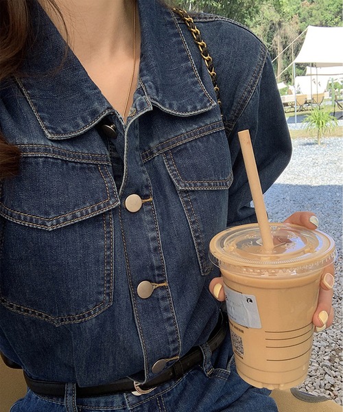 aimoha（アイモハ）の「デニムワンピース (SS)（ワンピース・レディース・ブルー/インディゴブルー・MEDIUM/SMALL）」の19枚目の写真