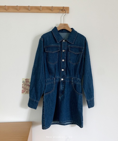 aimoha（アイモハ）の「デニムワンピース (SS)（ワンピース・レディース・ブルー/インディゴブルー・MEDIUM/SMALL）」の15枚目の写真