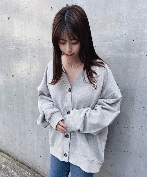 ADIRA（アディラ）の「ユニセックススウェットカーデ（カーディガン/ボレロ・レディース・ネイビー/イエロー/杢グレー・FREE）」の2枚目の写真