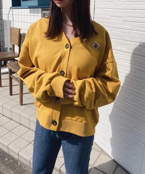 ADIRA（アディラ）の「ユニセックススウェットカーデ（カーディガン/ボレロ・レディース・ネイビー/イエロー/杢グレー・FREE）」の8枚目の写真