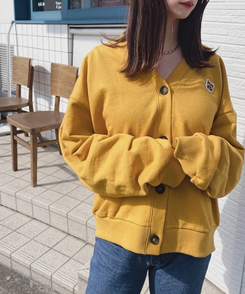 ADIRA（アディラ）の「ユニセックススウェットカーデ（カーディガン/ボレロ・レディース・ネイビー/イエロー/杢グレー・FREE）」の15枚目の写真