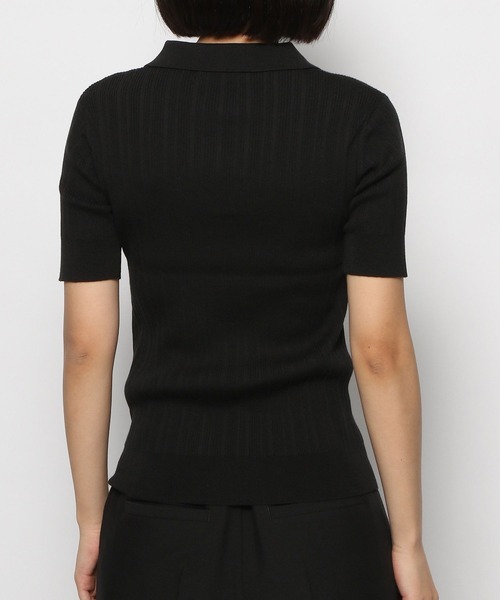 PAGEBOY（ページボーイ）の「ランダムリブポロニット（ニット/セーター・レディース・ブラック/オフホワイト/コーラルピンク・FREE）」の21枚目の写真