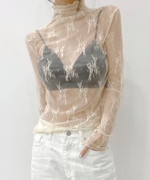 CEMONEMO | 花柄レース ハイネック メロー カットソー(Tシャツ/カットソー)