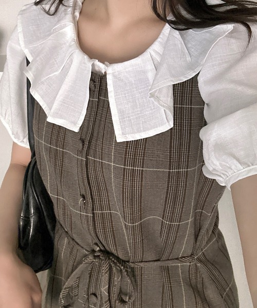 Cham.（チャム）の「ミニチェックワンピース（ワンピース・レディース・ブラウン・F）」の17枚目の写真