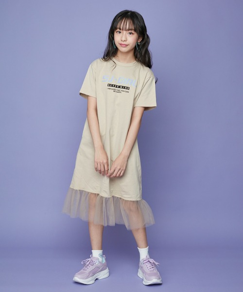 SISTER JENNI(SISTER JENNI)の「裾チュールTシャツワンピ(ワンピース・キッズ・ラベンダー/ブラック/ベージュ・140cm/130cm/160cm/150cm)」の20枚目の写真