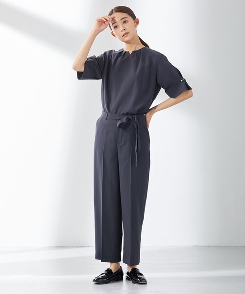J.PRESS(ジェイプレス)の「【洗える・接触冷感】マルソースパンボイル ブラウス(シャツ/ブラウス・レディース・ブラウン系/ネイビー系/グレー系・T15/T13)」の4枚目の写真