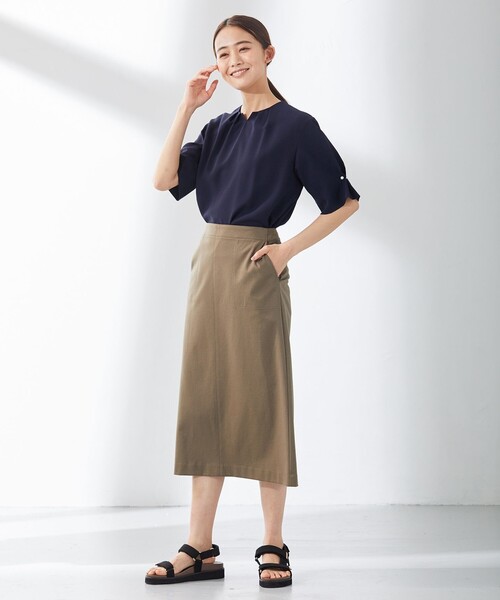 J.PRESS(ジェイプレス)の「【洗える・接触冷感】マルソースパンボイル ブラウス(シャツ/ブラウス・レディース・ブラウン系/ネイビー系/グレー系・T15/T13)」の9枚目の写真