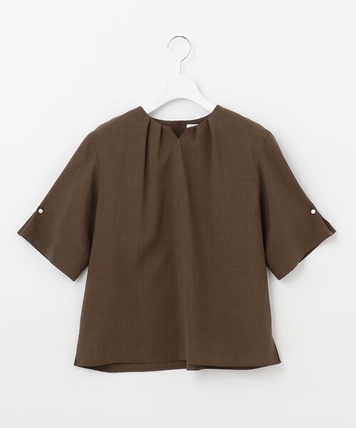 J.PRESS(ジェイプレス)の「【洗える・接触冷感】マルソースパンボイル ブラウス(シャツ/ブラウス・レディース・ブラウン系/ネイビー系/グレー系・T15/T13)」の12枚目の写真