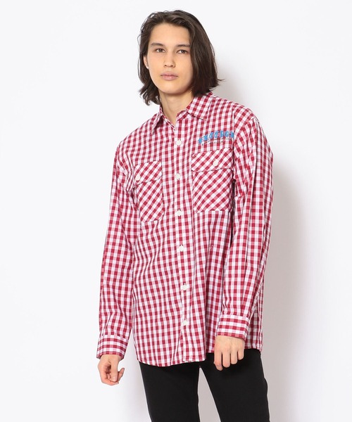 Kare/ME（カーミー）の「Kare/ME（カーミー）別注プリントチェックシャツ（シャツ/ブラウス・メンズ・レッド/ブラック・SMALL/MEDIUM/LARGE）」の4枚目の写真