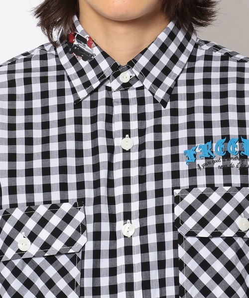 Kare/ME（カーミー）の「Kare/ME（カーミー）別注プリントチェックシャツ（シャツ/ブラウス・メンズ・レッド/ブラック・SMALL/MEDIUM/LARGE）」の5枚目の写真