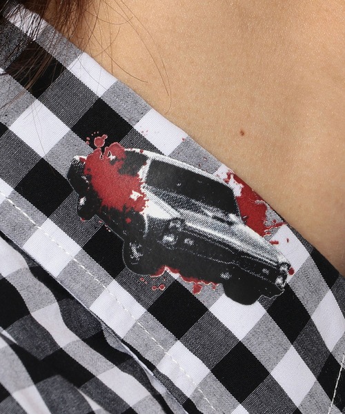 Kare/ME（カーミー）の「Kare/ME（カーミー）別注プリントチェックシャツ（シャツ/ブラウス・メンズ・レッド/ブラック・SMALL/MEDIUM/LARGE）」の6枚目の写真