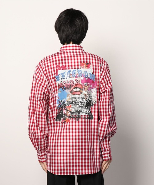 Kare/ME（カーミー）の「Kare/ME（カーミー）別注プリントチェックシャツ（シャツ/ブラウス・メンズ・レッド/ブラック・SMALL/MEDIUM/LARGE）」の11枚目の写真