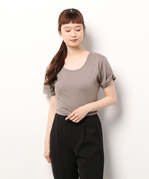 ANAP(アナップ)の「ツイスト2WAYトップスTシャツ(Tシャツ/カットソー・レディース・ホワイト/グレー/ブラック/グレイッシュベージュ・FREE)」の7枚目の写真