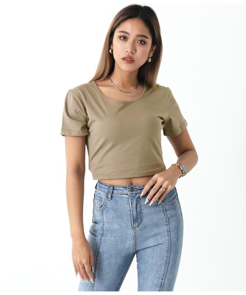 ANAP(アナップ)の「ツイスト2WAYトップスTシャツ(Tシャツ/カットソー・レディース・ホワイト/グレー/ブラック/グレイッシュベージュ・FREE)」の4枚目の写真
