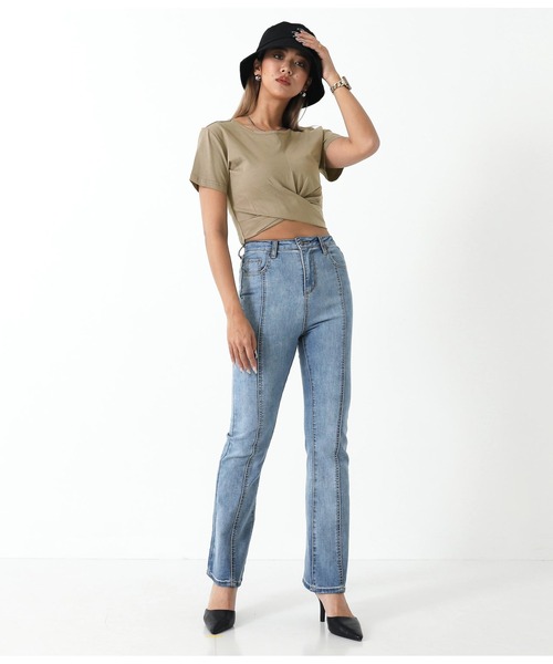 ANAP(アナップ)の「ツイスト2WAYトップスTシャツ(Tシャツ/カットソー・レディース・ホワイト/グレー/ブラック/グレイッシュベージュ・FREE)」の17枚目の写真