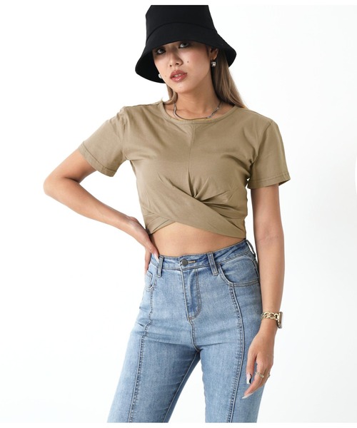 ANAP(アナップ)の「ツイスト2WAYトップスTシャツ(Tシャツ/カットソー・レディース・ホワイト/グレー/ブラック/グレイッシュベージュ・FREE)」の21枚目の写真