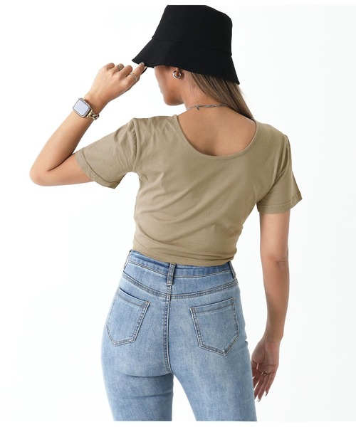 ANAP(アナップ)の「ツイスト2WAYトップスTシャツ(Tシャツ/カットソー・レディース・ホワイト/グレー/ブラック/グレイッシュベージュ・FREE)」の10枚目の写真