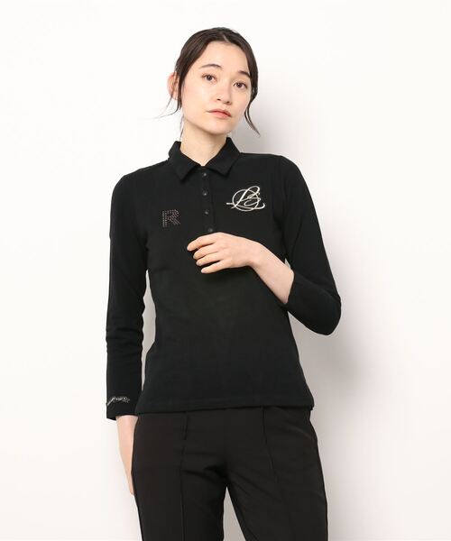 rienda suelta(リエンダスエルタ)の「★rienda suelta★BASICエンブレムR L/Sポロシャツ ゴルフウエア(ポロシャツ・レディース・ピンク/ホワイト/ブラック・MEDIUM/SMALL)」の7枚目の写真