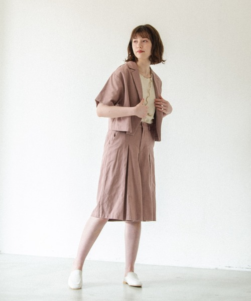 idem（イデム）の「【ZOZOTOWN限定】tuck half pants/タックハーフパンツ【Sサイズ展開あり】（その他パンツ・レディース・ブラック/アイボリー/スモークピンク・SMALL/FREE）」の11枚目の写真