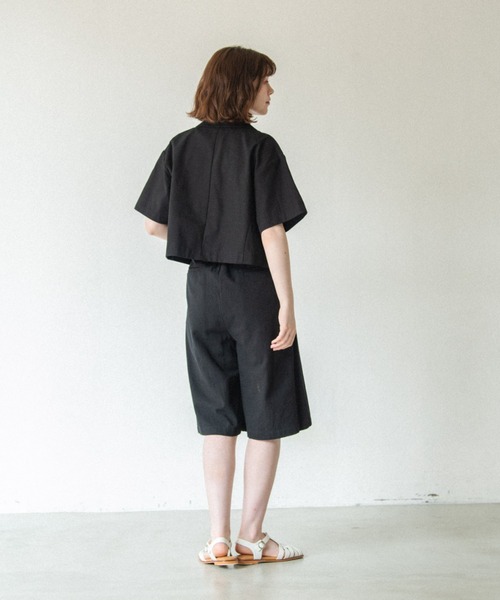 idem（イデム）の「【ZOZOTOWN限定】tuck half pants/タックハーフパンツ【Sサイズ展開あり】（その他パンツ・レディース・ブラック/アイボリー/スモークピンク・SMALL/FREE）」の10枚目の写真