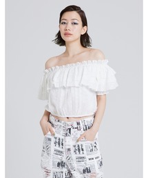 Off shoulder frill blouse