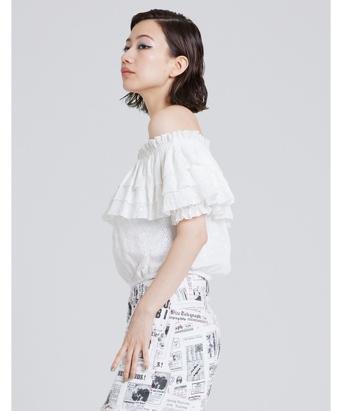 Little sunny bite frill puf blouse ブラウス セール】Frill short blouse（シャツ/ブラウス）｜Little sunny