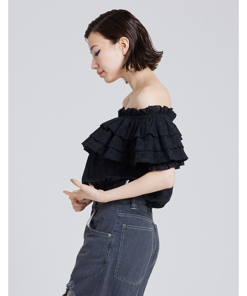 セール】Off shoulder frill blouse（シャツ/ブラウス）｜Little