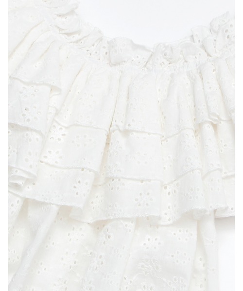 Little sunny bite（リトルサニーバイト）の「Off shoulder frill blouse（シャツ/ブラウス・レディース・ブラック/ホワイト/イエロー/グリーン・FREE）」の14枚目の写真