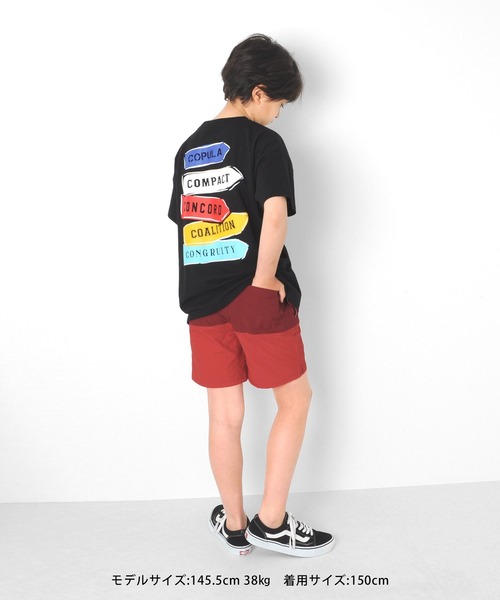 GLAZOS（グラソス）の「天竺・ドロップショルダーサインボードプリント半袖Tシャツ（Tシャツ/カットソー・キッズ・ブラック/オフホワイト・140cm/130cm/170cm/150cm/160cm）」の8枚目の写真