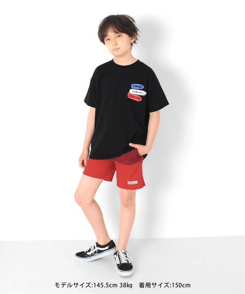 GLAZOS（グラソス）の「天竺・ドロップショルダーサインボードプリント半袖Tシャツ（Tシャツ/カットソー・キッズ・ブラック/オフホワイト・140cm/130cm/170cm/150cm/160cm）」の14枚目の写真