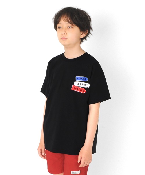 GLAZOS（グラソス）の「天竺・ドロップショルダーサインボードプリント半袖Tシャツ（Tシャツ/カットソー・キッズ・ブラック/オフホワイト・140cm/130cm/170cm/150cm/160cm）」の10枚目の写真