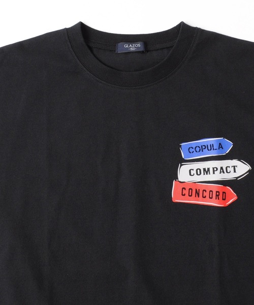 GLAZOS（グラソス）の「天竺・ドロップショルダーサインボードプリント半袖Tシャツ（Tシャツ/カットソー・キッズ・ブラック/オフホワイト・140cm/130cm/170cm/150cm/160cm）」の6枚目の写真