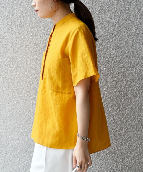 SHIPS（シップス）の「〈手洗い可能〉バンドカラーブラウス◆（シャツ/ブラウス・レディース・オフホワイト/ネイビー/オレンジ/ブルー・36/38）」の16枚目の写真