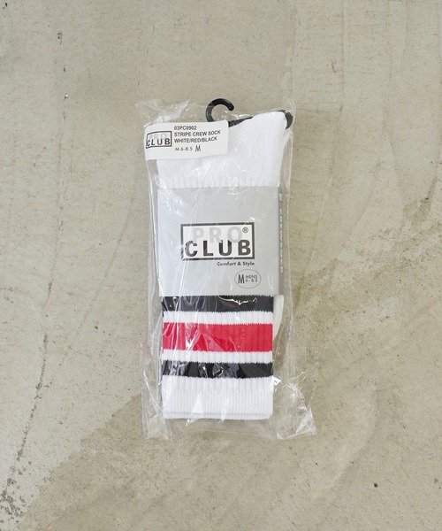 PRO CLUB （プロクラブ）の「PRO CLUB / プロクラブ STRIPE CREW SOCKS ストライプライン ソックス（ソックス/靴下・メンズ・その他1/その他2/その他4/その他5/その他3・MEDIUM/LARGE）」の4枚目の写真
