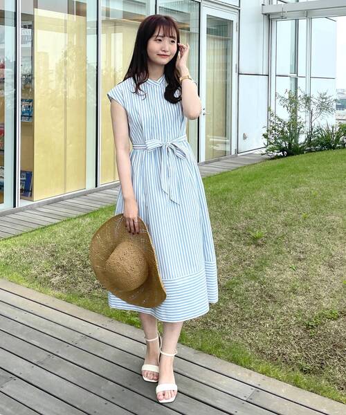 index（インデックス）の「◇エステルブロードストライプワンピース