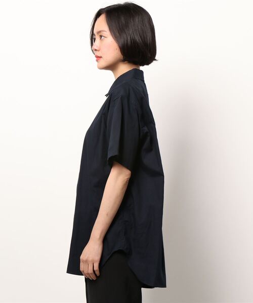 I am I in fact...(アイアムアイインファクト)の「Recycle OX 数字刺繍 半袖シャツ(シャツ/ブラウス・レディース・ネイビー/ホワイト・FREE)」の10枚目の写真