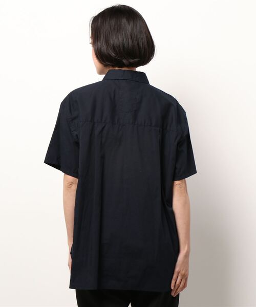 I am I in fact...(アイアムアイインファクト)の「Recycle OX 数字刺繍 半袖シャツ(シャツ/ブラウス・レディース・ネイビー/ホワイト・FREE)」の17枚目の写真