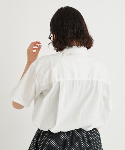 I am I in fact...(アイアムアイインファクト)の「Recycle OX 数字刺繍 半袖シャツ(シャツ/ブラウス・レディース・ネイビー/ホワイト・FREE)」の18枚目の写真