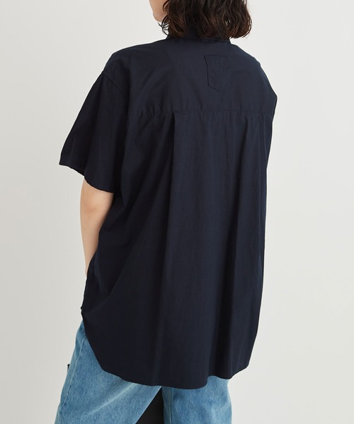 I am I in fact...(アイアムアイインファクト)の「Recycle OX 数字刺繍 半袖シャツ(シャツ/ブラウス・レディース・ネイビー/ホワイト・FREE)」の12枚目の写真