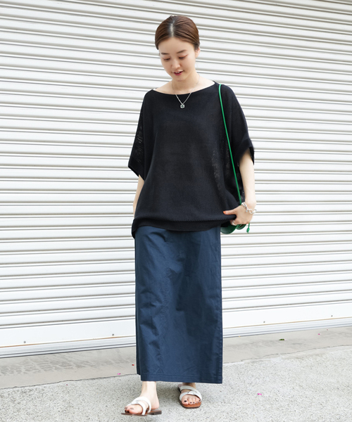 新品　malle コットン/リネン　ダブル釦　ベスト　スカート　おまとめ セール】《追加》コットンリネンオックストラペーズスカート
