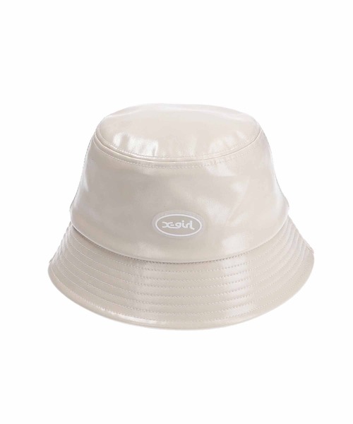 X-girl（エックスガール）の「FAUX LEATHER BUCKET HAT/フェイクレザー バケットハット（ハット・レディース・ブラック/ベージュ/バーガンディー・ONE SIZE）」の7枚目の写真