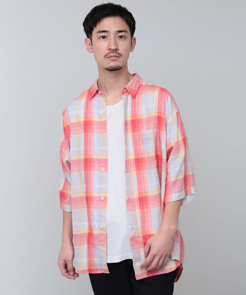 BEAMS（ビームス）の「BEAMS / チェック イージー ミニレギュラーカラー シャツ（シャツ/ブラウス・メンズ・ネイビー/サックスブルー/グリーン・MEDIUM/X-LARGE/SMALL/LARGE）」の3枚目の写真