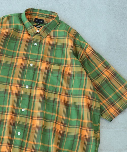 BEAMS（ビームス）の「BEAMS / チェック イージー ミニレギュラーカラー シャツ（シャツ/ブラウス・メンズ・ネイビー/サックスブルー/グリーン・MEDIUM/X-LARGE/SMALL/LARGE）」の6枚目の写真