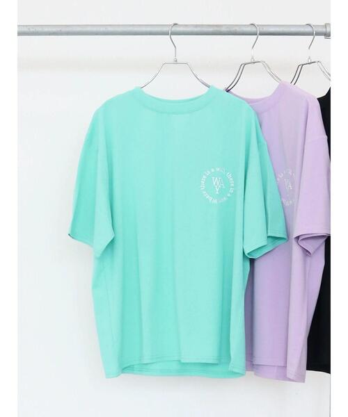 Green Parks(グリーンパークス)の「・novem9 ワンポイント刺繍チュニックTシャツ(Tシャツ/カットソー・レディース・ホワイト/ブラック/グリーン/ラベンダー・FREE)」の7枚目の写真