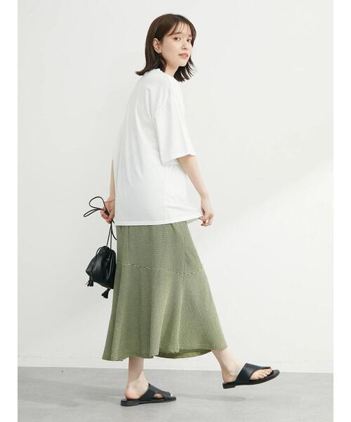 Green Parks(グリーンパークス)の「・novem9 ワンポイント刺繍チュニックTシャツ(Tシャツ/カットソー・レディース・ホワイト/ブラック/グリーン/ラベンダー・FREE)」の11枚目の写真