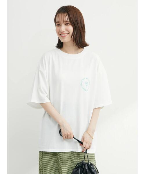 Green Parks(グリーンパークス)の「・novem9 ワンポイント刺繍チュニックTシャツ(Tシャツ/カットソー・レディース・ホワイト/ブラック/グリーン/ラベンダー・FREE)」の12枚目の写真